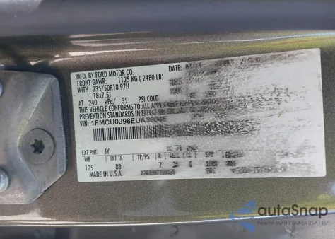 2014 Ford Escape Titanium from USA, damaged, VIN 1FMCU0J98EUA39848
